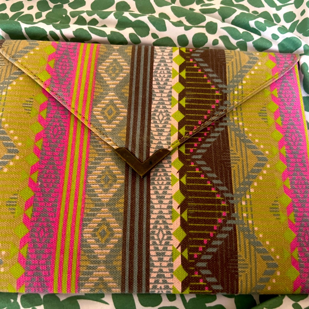 Handmade one of a kind African print clutch
